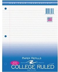 College Ruled Filler Paper 8.5x11 - 200 sheets