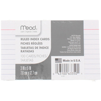Mead 3" X 5" Ruled Index Cards