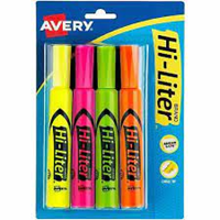 Avery Hi-Liter Chisel Tip 4pk