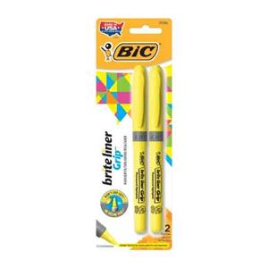 Bic Brite Liner Grip Pocket Highlighter 2Pk