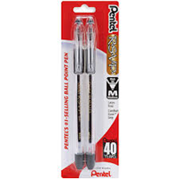 Pentel RSVP Ballpoint Pen - Medium Black Ink 2 pk