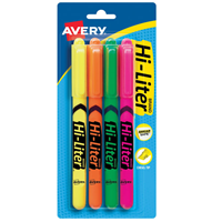 Avery Hi-Liter 4pk Asst.