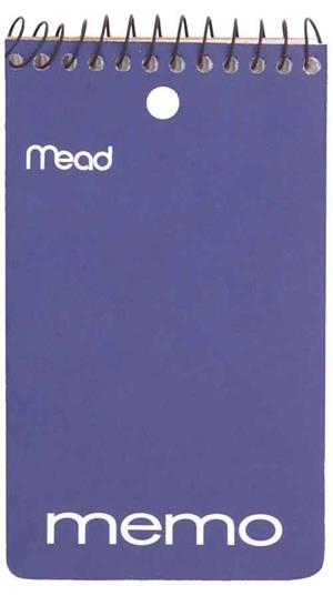 Sprial Memo 3x5  Assorted Colors